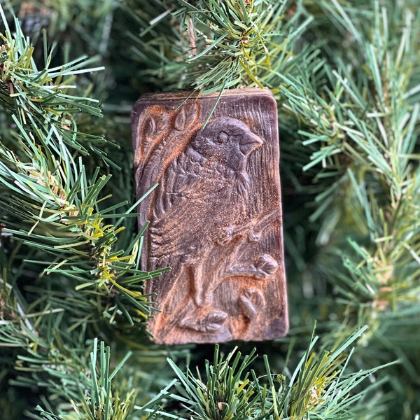 Blackened Beeswax Bird Ornament