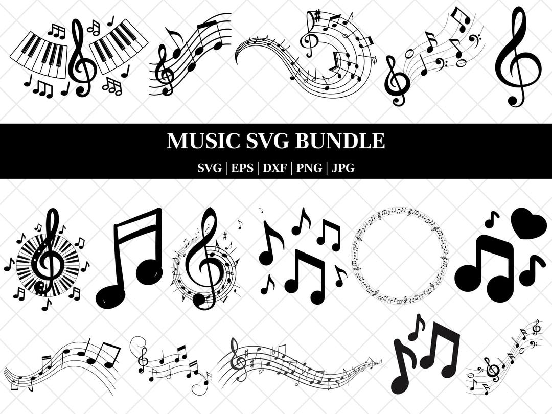 Music Notes Svg Bundle, Music Notes Clipart, Music Notes Vectors, Music ...