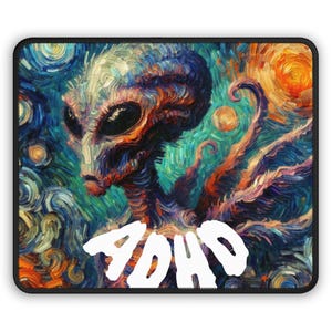 Mousepad Gamer Alien ADHD: Decoração de Mesa Vibrante para Gamers