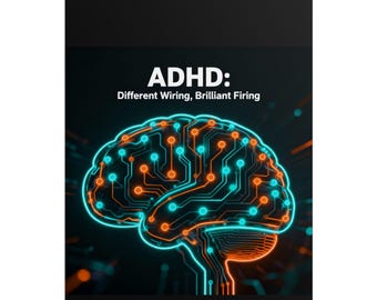 ADHD Awareness Brain Art Poster, Inspirational Mental Health Decor