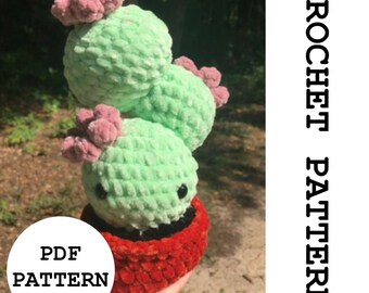 Crochet cactus plushie pattern, crochet plushie, crochet plushie pattern, crochet pattern, crochet cactus, cactus pattern, amigurumi cactus