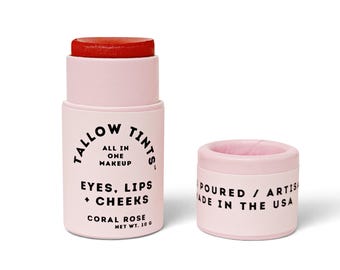 Tallow Tints™ / Coral Rose / Natural Tallow Lip Tint - All in one makeup