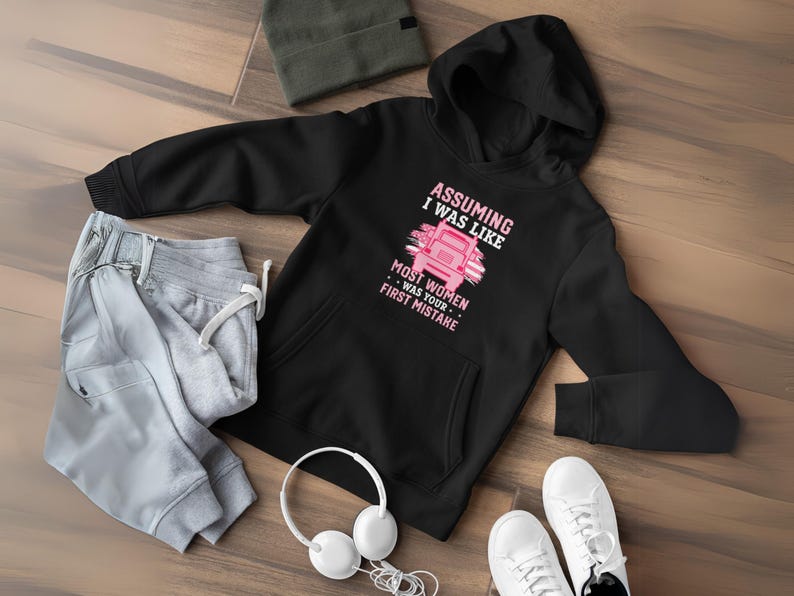 Women's trucker hoodie, women's hoodie, trucker hoodie for women, women's pullover, trucker gift women, trucker gift, gift for her hoodie image 7