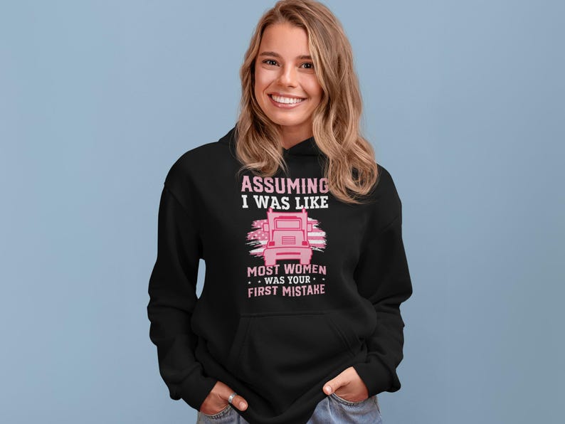 Women's trucker hoodie, women's hoodie, trucker hoodie for women, women's pullover, trucker gift women, trucker gift, gift for her hoodie image 5