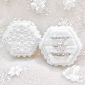 Caja para tres anillos, caja para tres anillos de boda, caja para tres anillos, caja para tres anillos personalizada