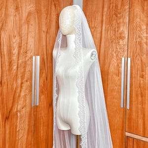 Cathedral Length Lace Veil, Soft Lace Veil, Lace Wedding Veil,Lace Edging Veil, Veil for Bride