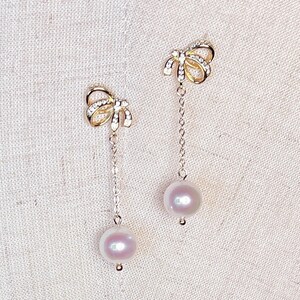 Bridal Dangle Earrings, Freshwater Pearl Drop Earrings, Pearl Wedding Earrings, Long Bridal Earrings, Earrings for Brides