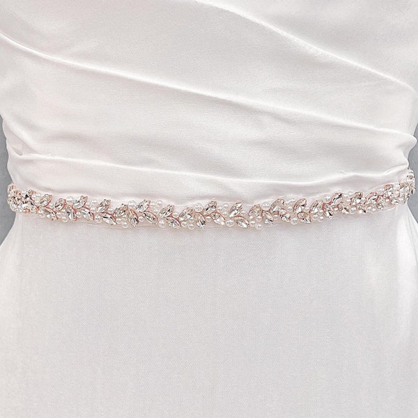 Simple Wedding Belt, Simple Wedding Dress Belt, Bride Dress Belt