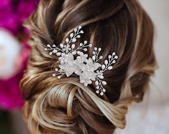 Hair Comb Wedding Silver, Wedding Hair Comb Silver, Silver Wedding Comb for Bride