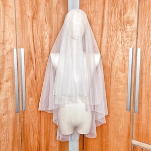 Soft Drop Veil, English Tulle Drop Veil, Bridal Dropped Veil, Blusher Drop Veil, Tiered Wedding Veil, Simple Blusher Veil