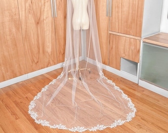 Cathedral Wedding Veil with Lace, Veil Wedding Cathedral Lace, Cathedral Wedding Veil Lace, Wedding Veil Cathedral Lace