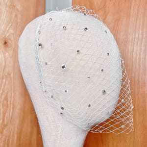 Rhinestone Birdcage Veil, Civil Wedding Veil, Birdcage Veil With Headband, Simply Birdcage Veil