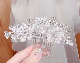 Flowers Comb Wedding, Wedding Flowers Comb, Flower Wedding Comb, Wedding Flower Comb for Bride