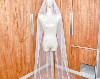 Soft Chapel Veil, Chapel Wedding Veil, Tulle Chapel Veil, 1 Tier Chapel Veil, Simple Veil, Elegant Veil, Modern Veil, Long Veil for Bride
