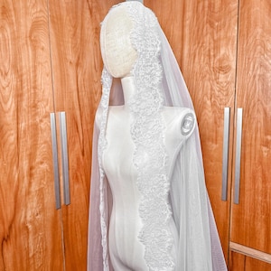 Mantilla Veil Lace, Bridal Mantilla Veil, Long Lace Veil, Mantilla Veil Wedding, Mantilla Veil Cathedral