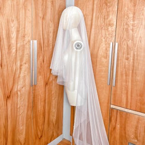Cathedral Drop Veil, Wedding Drop Veil, Soft Blusher Veil, Two Tier Veil, Veil with Blusher, Long Wedding Veil, Elegant Blusher Veil