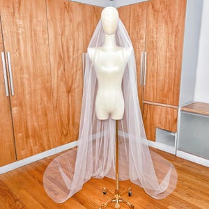 Soft Wide Veil, Wide Wedding Veil, Soft Cathedral Veil, Full Bridal Veil, Soft Tulle Long Veil, Ivory Cathedral Wedding Veil