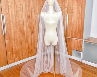 Soft Wide Veil, Wide Wedding Veil, Soft Cathedral Veil, Full Bridal Veil, Soft Tulle Long Veil, Ivory Cathedral Wedding Veil