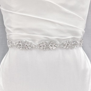 Silver Bridal Belt Rhinestone Bridal Belt Crystal Bridal Belt Bridal Dress Belt Bridal Beaded Belt Bridal Belts for Wedding Dress