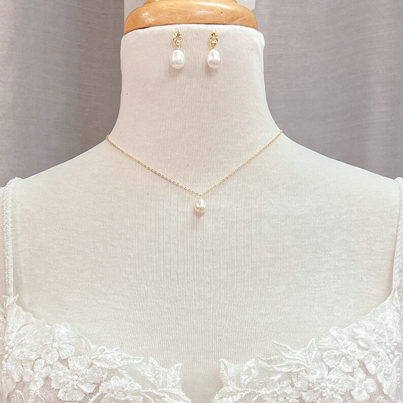 Pearl Jewelry Set Wedding, Bridal Necklace Pearl Set, Necklace and