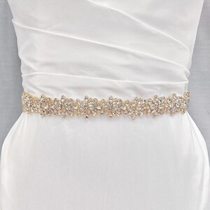 Bridal Gold Belt, Bridal Belt Gold, Gold Bridal Belt for Wedding Dress