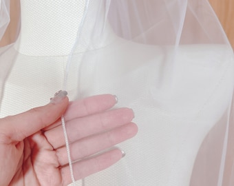 Pencil Edge Fingertip Veil, Fingertip Veil Pencil Edge