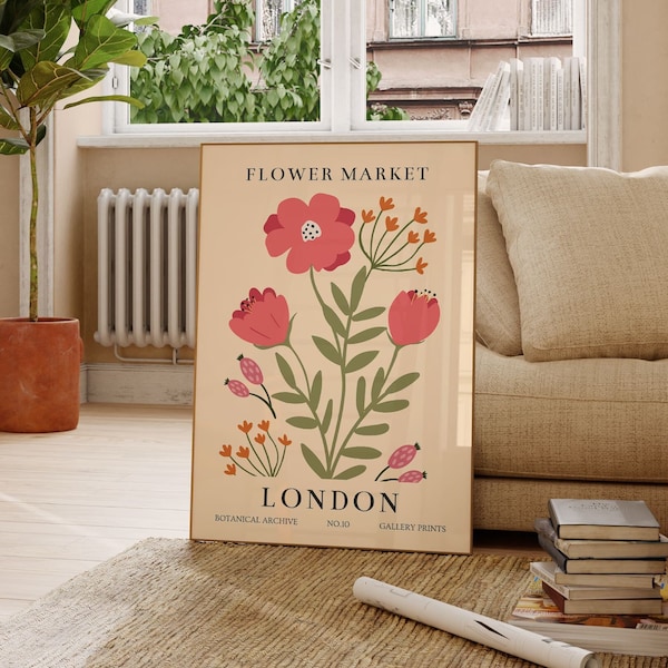 London Flower Market Print - Etsy