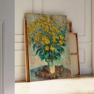 Claude Monet Print, Claude Monet Poster, Jerusalem Artichoke Flowers 1880, Vintage Print, Museum Poster, Digital Download
