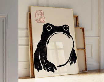 Matsumoto Hoji Frog Ukiyo-e Print, Japanese Treeblock Poster (Digital Download)