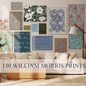 150 William Morris Prints, William Morros Poster, William Morris Wall Art Prints, Vintage Prints, Gallery Wall Set, Digital Download