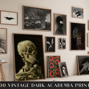 Dark Academia Decor, 500 Vintage Dark Academia Drucke Moody, Vintage dunkle Drucke, Gothic Dark Academia Collage, Digital Download