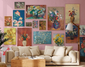 400 Vintage Floral Prints, Botanical Wall Art Set (Digital Download)