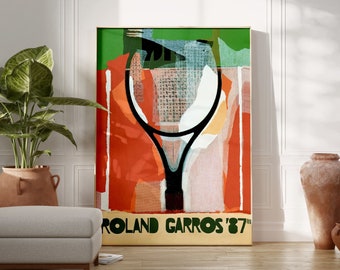 Roland Garros French Open 1987 Poster Print, Gérard Titus-Carmel Print, Tennis Poster, Sports Wall Art, Exhibition Art, Digital Download