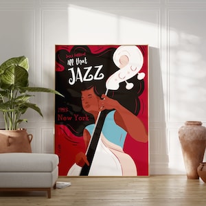 Jazz Festival Poster Print, New York Jazz Festival Printable Wall Art, Retro Jazz Music Print, Retro Music Poster, Music Poster, Download