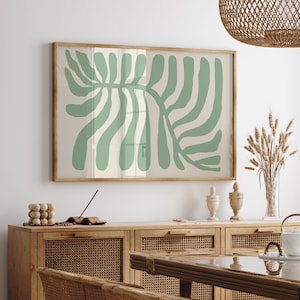 Horizontal Abstract Wall Art Green Minimalist Abstract Print Boho Wall Art Botanical Wall Art Flower Market Print Digital Download Etsy