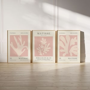 Matisse Print Set of 3, Blush Pink Matisse Print, Gallery Wall Set, Henri Matisse Print Set, Matisse Poster, Boho Wall Art, Digital Download