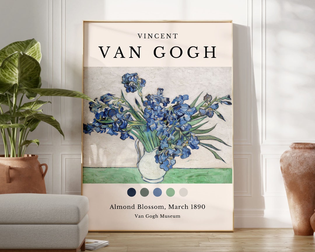 Vincent Van Gogh Poster, Irises 1890, Van Gogh Print, Museum Wall Art ...