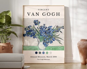 Van Gogh Iris-tryck, Vintage museumsväggkonst (digital nedladdning)