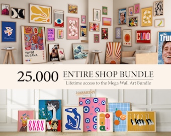OFERTA EN TODA LA TIENDA, Mega Pack, Arte mural imprimible, Set de galería, Arte mural en paquete, Láminas maximalistas, Decoración de pared para cocina, Pósters de moda