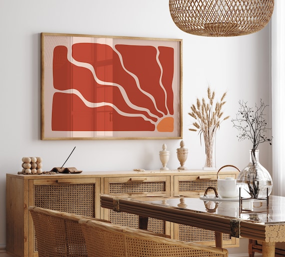 Horizontal Matisse Print Red Minimalist Abstract Print Horizontal Flower Market Print Boho Wall Art Botanical Wall Art Digital Download Etsy Canada