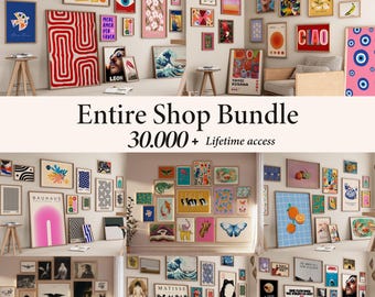 ENTIRE SHOP SALE, 30.000 Printable Wall Art Set, Gallery Wall Bundle, Maximalist Prints, Trendy Posters, Digital Download