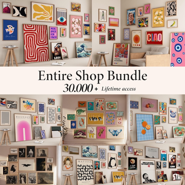 ENTIRE SHOP SALE, 30.000 Printable Wall Art Set, Gallery Wall Bundle, Maximalist Prints, Trendy Posters, Digital Download