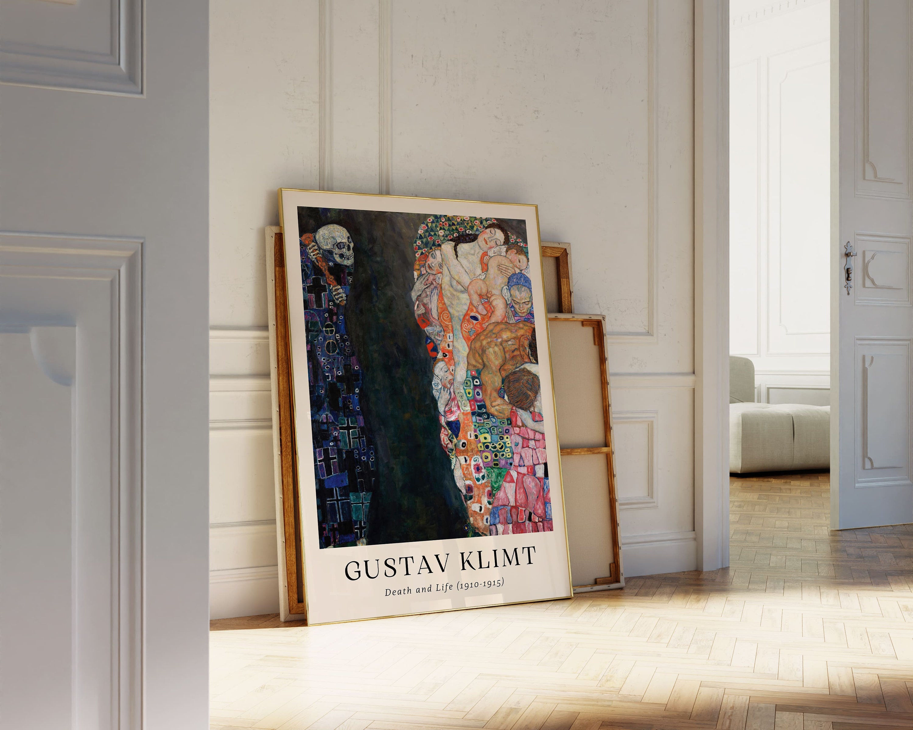 Gustav Klimt Death and Life Print, Vintage Exhibition Poster (digital ...