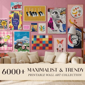 Art mural maximaliste, 6000 MEGA BUNDLE, art mural tendance, ensemble mural de galerie maximaliste, art mural éclectique, décoration d'intérieur maximaliste, impression tendance
