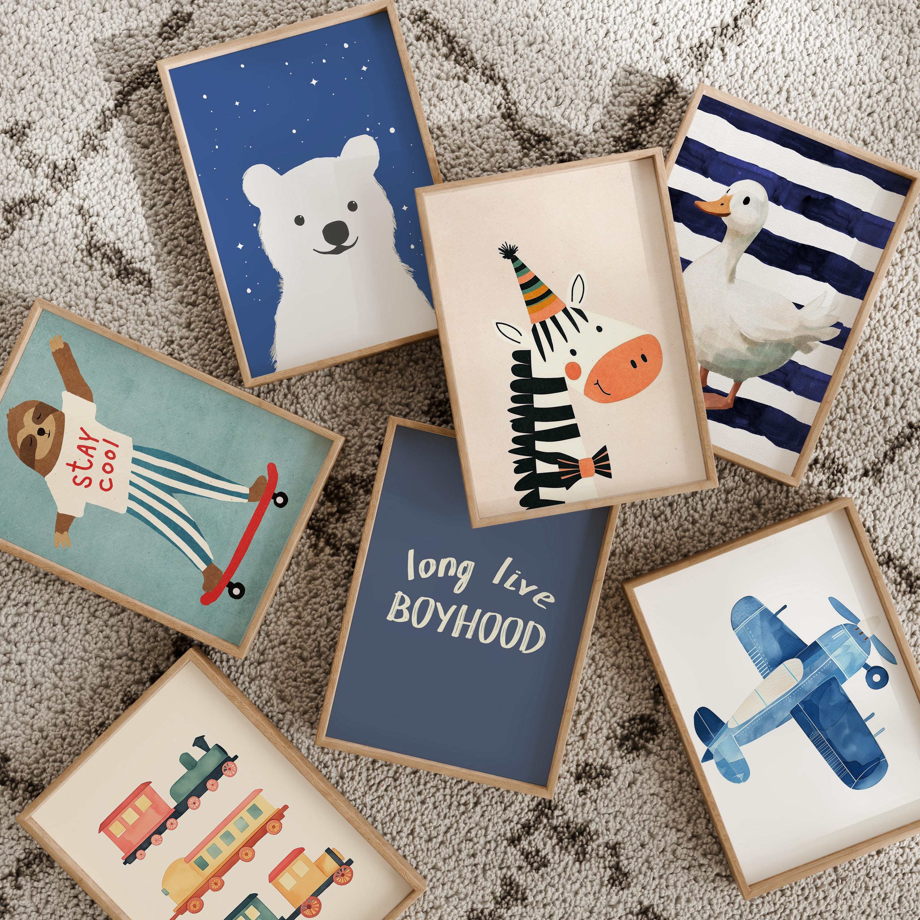 2500 Boys Room Wall Art Bundle, Boy Nursery Prints, Kids Room Decor ...