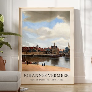 Johannes Vermeer Print, View of Delft ca. 1660–1661, Johannes Vermeer Poster, Gallery Wall Art, Exhibition Poster, Digital Download