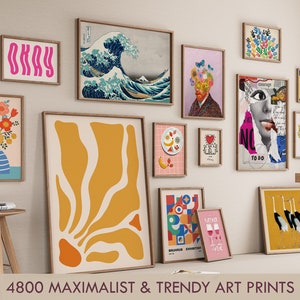 Art mural maximaliste, 4800 MEGA BUNDLE, art mural tendance, ensemble mural de galerie maximaliste, art mural éclectique, décoration d'intérieur maximaliste, impression tendance