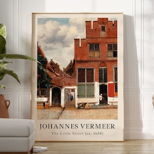 Johannes Vermeer Print, The Little Street ca. 1658, Johannes Vermeer Poster, Gallery Wall Art, Exhibition Poster, Digital Download