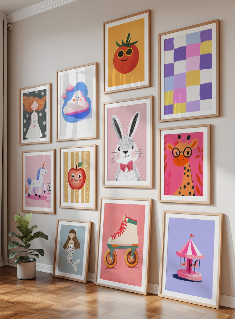 2500 Girls Room Prints Bundle, Pink Girl Nursery Wall Art (digital ...