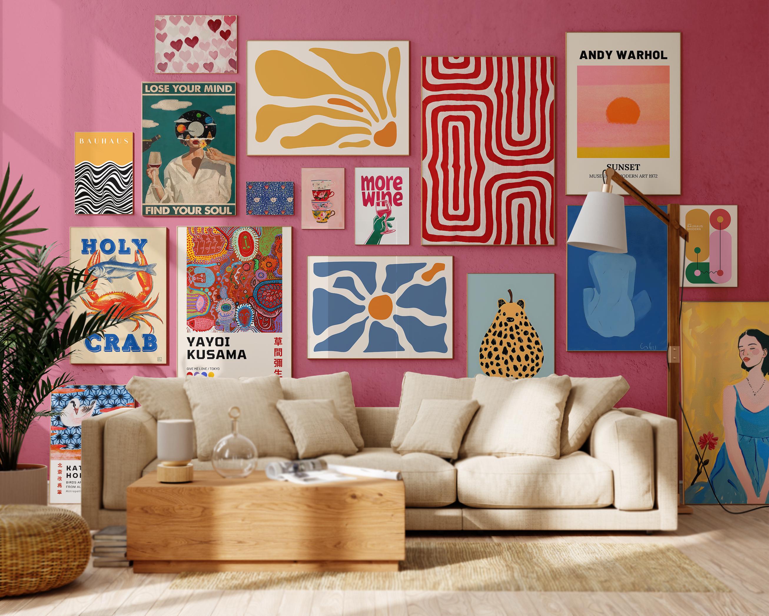 8400 Maximalist Wall Art Prints Bundle, Trendy Eclectic Gallery